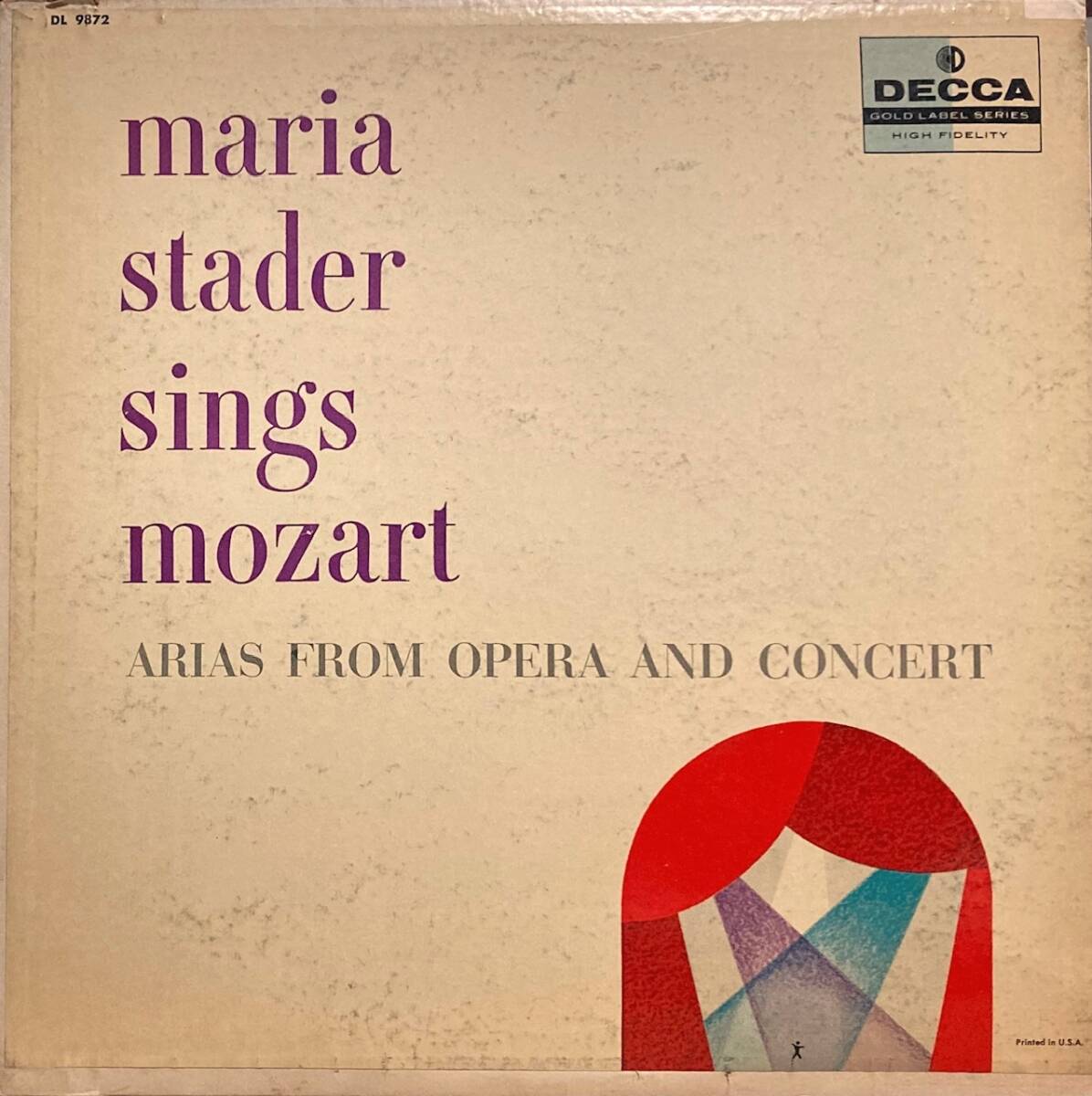 LP 米DECCA マリア・シュターダー/モーツァルト オペラ&コンサート・アリア集拍卖