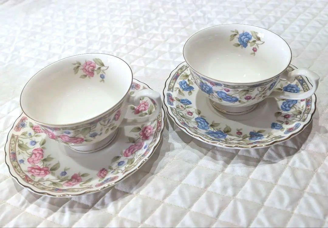 ■kcmeコーマクラシックカップ&ソーサー2客セット未使用オールドノリタケ風花柄金彩金縁アンティークコレクションヴィンテージ昭和レトロ拍卖