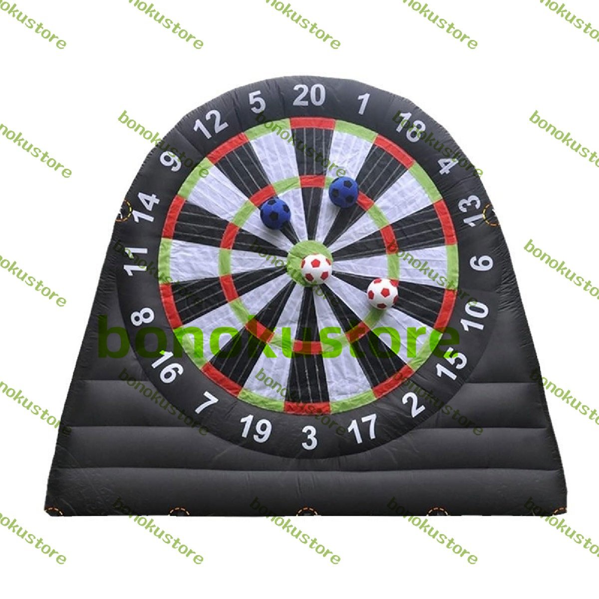 10フィートのインフレータブルフットボールダーツボード、サッカーボール8個と370Wブロワー付き、屋外サッカーシューティングディスク拍卖