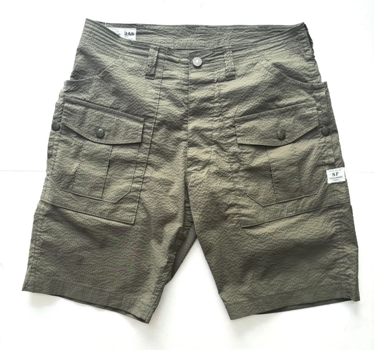 sassafras ササフラス Botanical Scout Pants 1/2 Cool Max Sucker サッカー クールマックス オリーブ ハーフパンツ S ショートパンツ拍卖