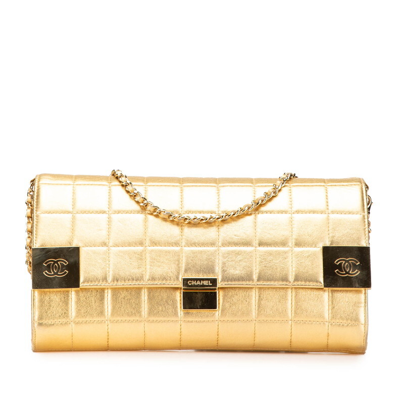 シャネル チョコバー ココマーク チェーン ショルダーバッグ ゴールド ラムスキン レディース CHANEL 【中古】拍卖