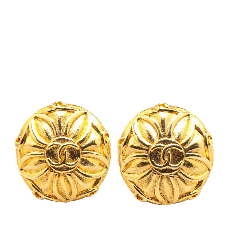 シャネル ヴィンテージ ココマーク フラワー 花 イヤリング ゴールド メッキ レディース CHANEL 【中古】拍卖