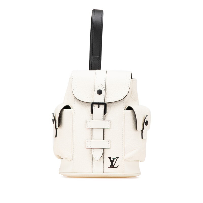 ルイ ヴィトン クリストファーXS ボディバッグ ウエストバッグ M58493 ホワイト ブラック トリヨンレザー LOUIS VUITTON 【中古】拍卖