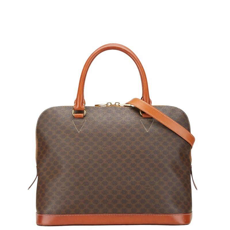 セリーヌ マカダム ハンドバッグ ショルダーバッグ 2WAY ブラウン PVC レザー レディース CELINE 【中古】拍卖