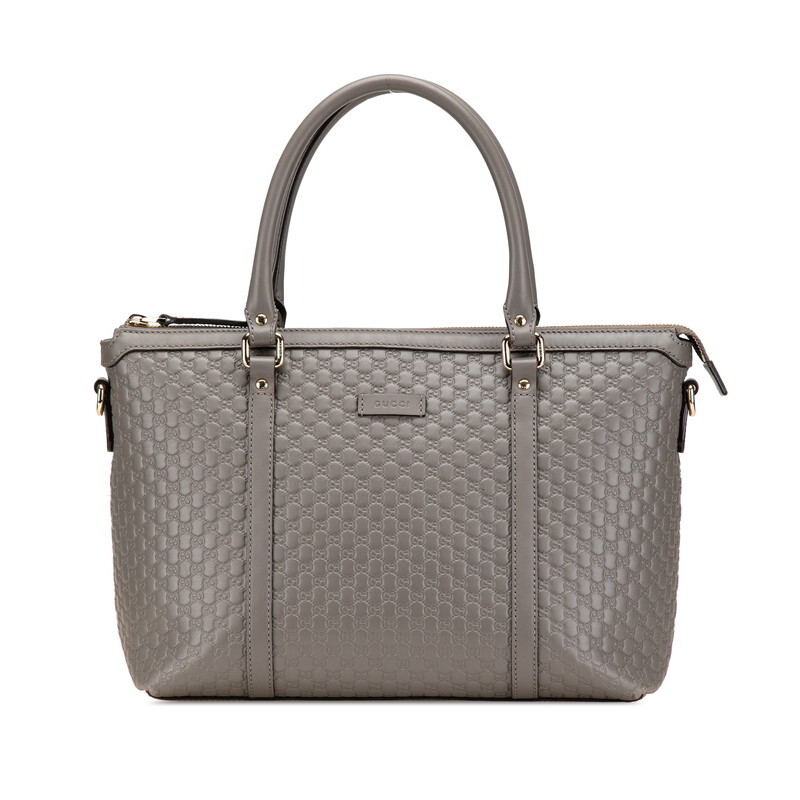 グッチ マイクロ グッチシマ ショルダーバッグ トートバッグ 449656 グレー レザー レディース GUCCI 【中古】拍卖