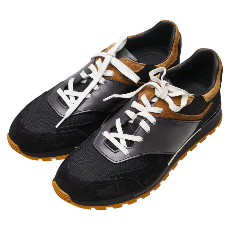 ベルルッティ ラントラック トリノ スニーカー サイズ:8 1/2 ブラック ブラウン スウェード レザー キャンバス メンズ Berluti 【中古】拍卖