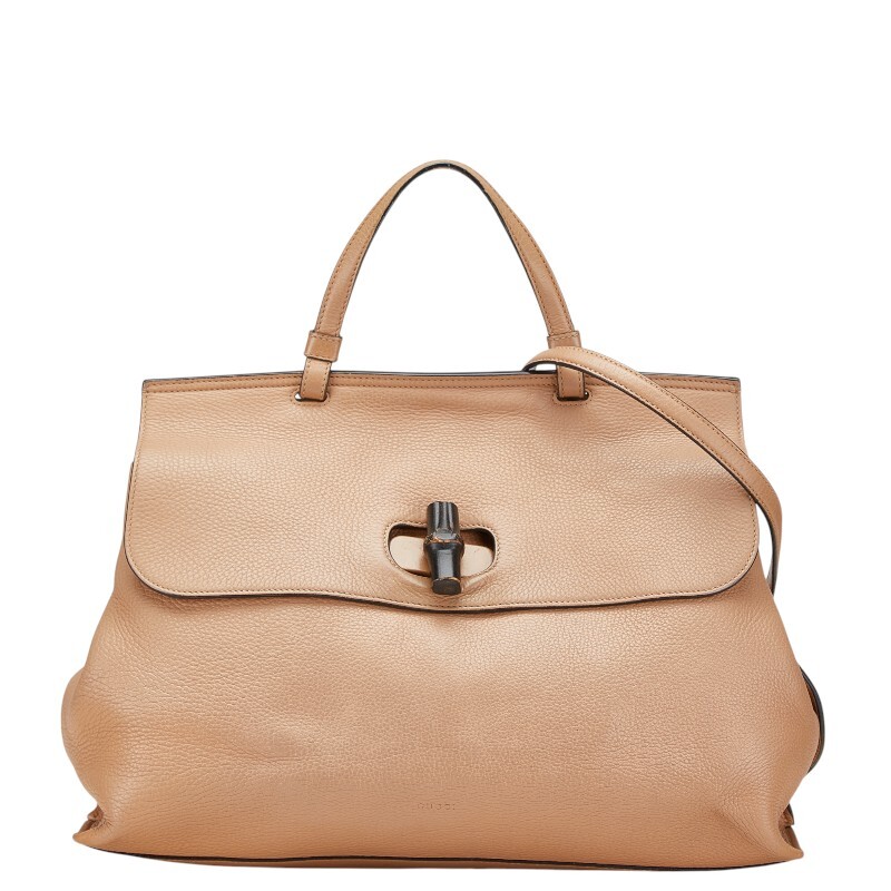 グッチ バンブー デイリー トートバッグ ショルダーバッグ 2WAY 370830 ブラウン レザー レディース GUCCI 【中古】拍卖