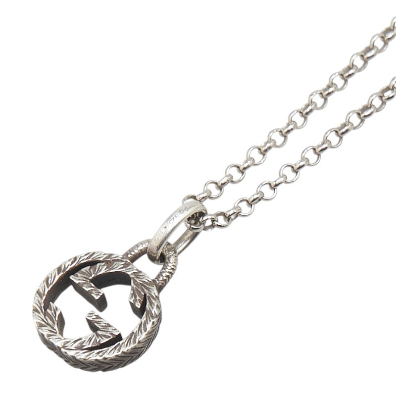 グッチ インターロッキングG ネックレス シルバー SV925 シルバー レディース GUCCI 【中古】拍卖