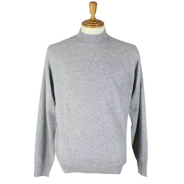 激安 FADS カシミヤ100% ハイネックセーター ライトグレー L拍卖