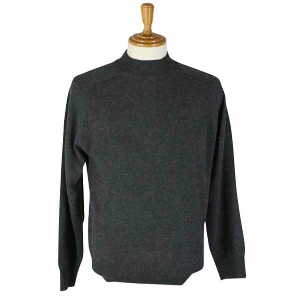 激安 FADS カシミヤ100% ハイネックセーター 濃グレー M拍卖