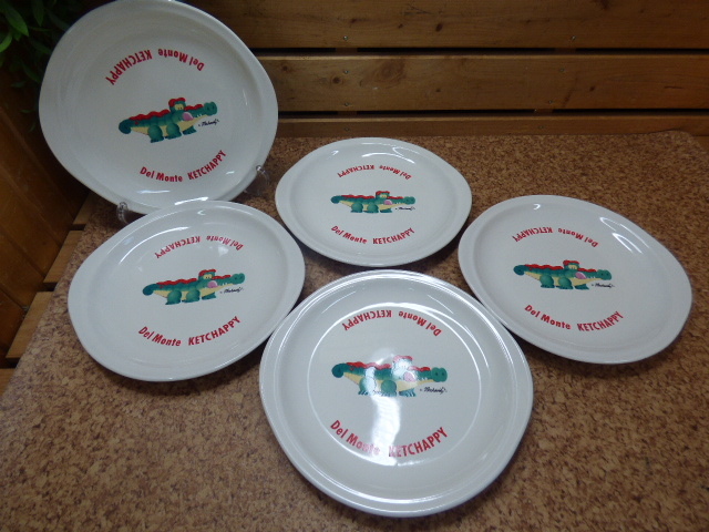 ま853.デルモンテ プレート 丸皿 ケチャッピー 5枚 販促品拍卖