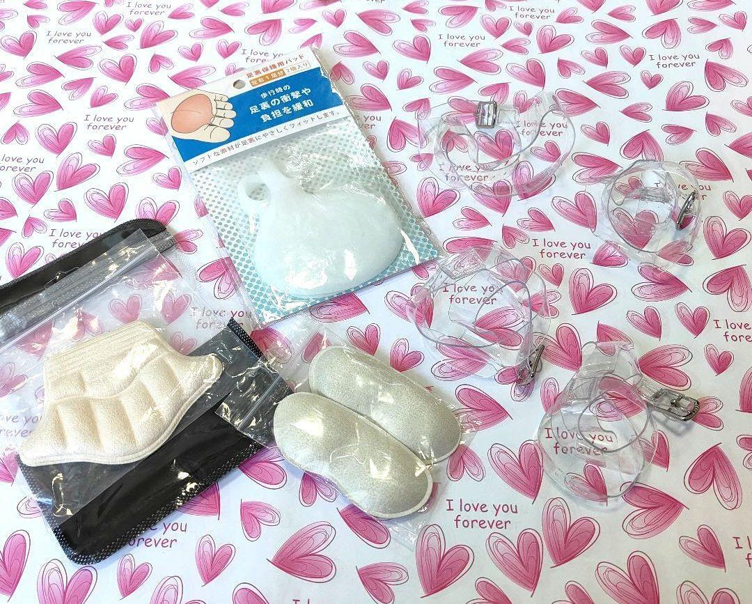 外反母趾グッズ3種セット 踵パッド2種 足裏パッド1組 パカパカ防止ベルト2組拍卖