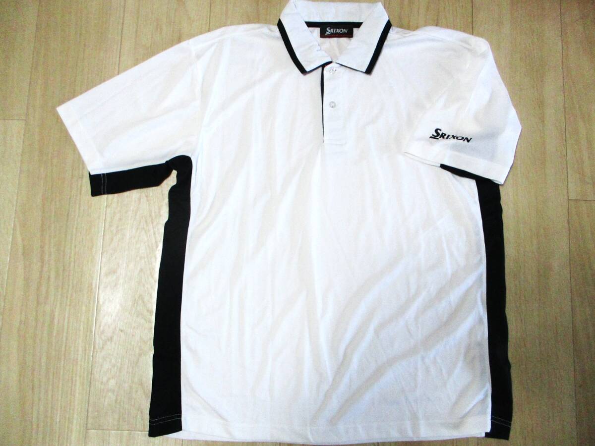 スリクソン・ドライ半袖ポロシャツ・白×黒色・サイズXL位拍卖
