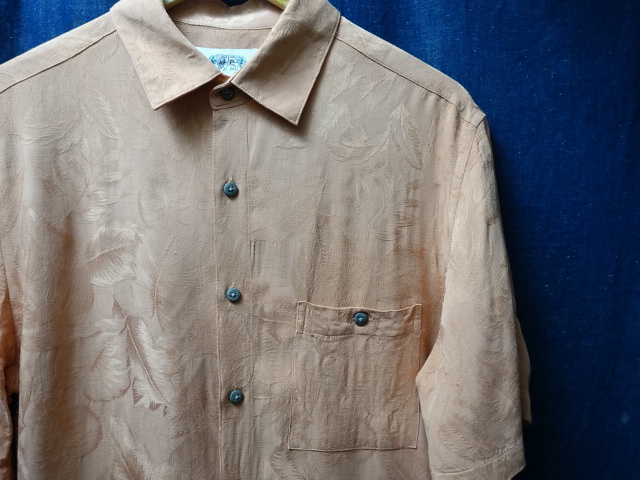 SALE USA アメリカ 古着 ビンテージ 90'S CAMPIA MODA レーヨン 総織柄 半袖 シャツ M / ヴィンテージ 90S ビッグ サイズ シルエット / 92拍卖