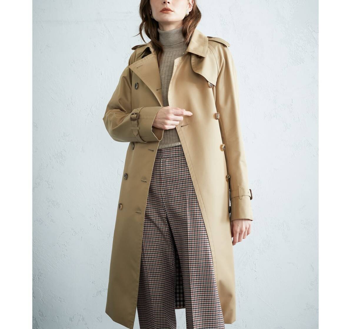 Aquascutum/アクアスキュータム/BASIC TRENCH COAT/ベーシックトレンチコート/クラブチェック切り替え/ウールライナー付き/5008450000/10拍卖