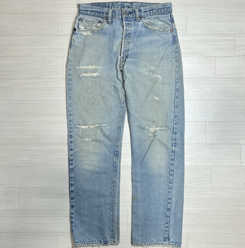 Levi's/リーバイス/70s~80s/66後期/USA製/スモールe/プリントタブ/黒カンヌキ/セルビッジデニムパンツ/ビンテージ/ボタン裏刻印6/33×33拍卖