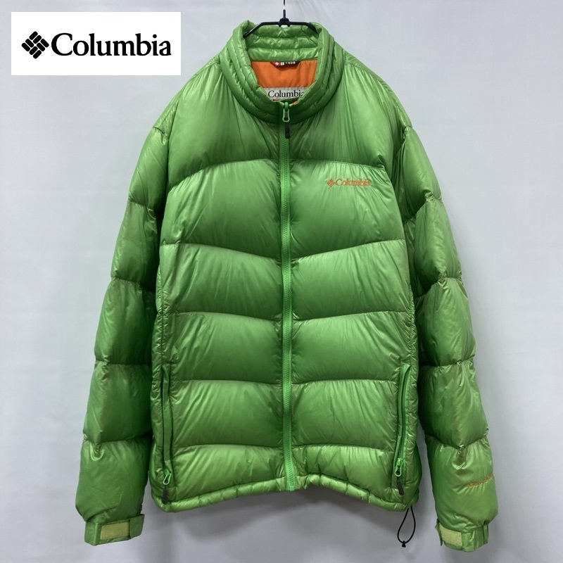 Columbia/コロンビア/ベルグラジャケット/PM5323/軽量/肉厚/ジップアップダウンジャケット/グリーン系/XL/OMNI-SHIELD/オムニシールド拍卖