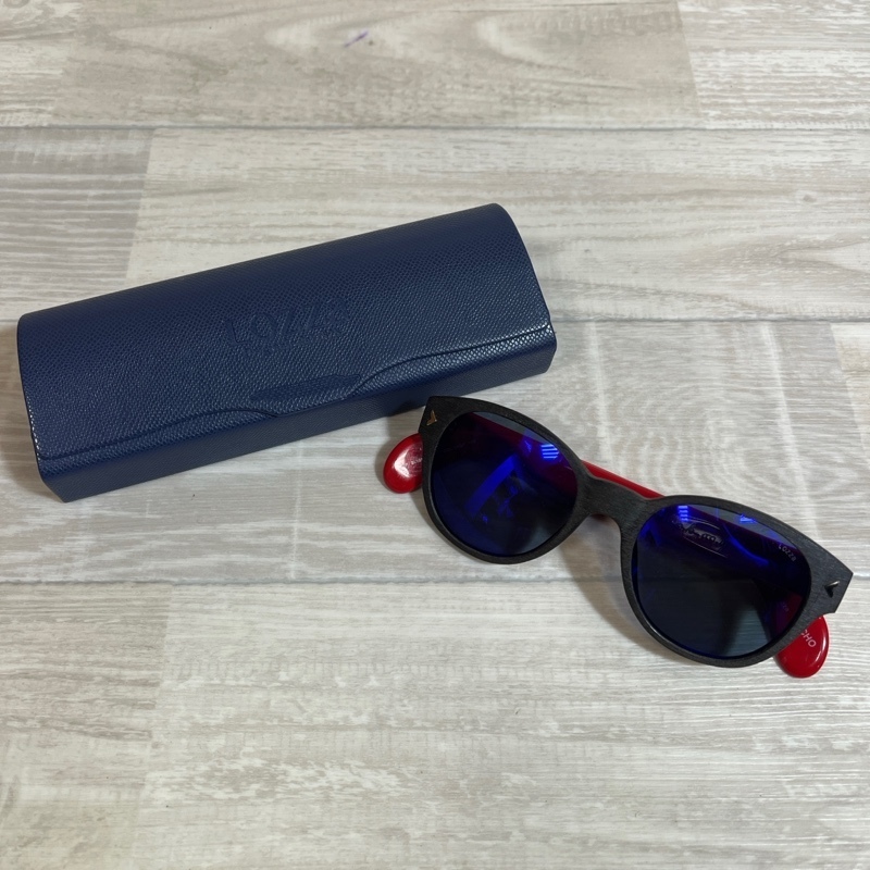 LOZZa/ロッツァ/MACHO POETRY/SL1913/ウッドフレーム/サングラス/レッド系/ハードケース/パープル系レンズ拍卖