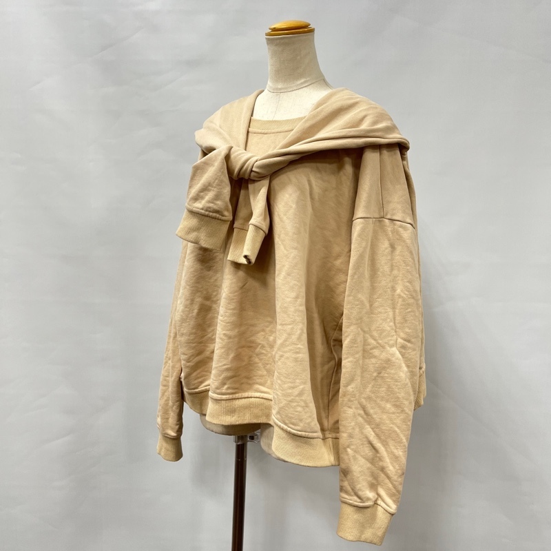 BIRTHDAY BASH/バースデーバッシュ/マルチウェイオーバーサイズスウェット/クルーネック/アレンジ自在デザイン/ベージュ拍卖