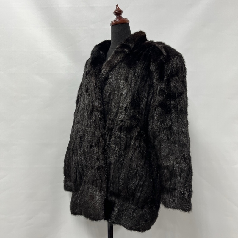 ※/CHEVAREINE/シュヴァレーヌ/前田毛皮/リアルファージャケット/毛皮/フリーサイズ/フロントホック式/ショールカラー拍卖