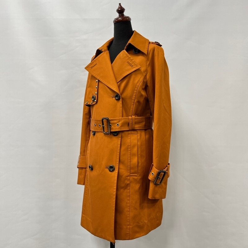 ※/AULA AILA/アウラ アイラ/スタッズデザイン/ベルテッドトレンチコート/テラコッタオレンジ/サイズ0拍卖