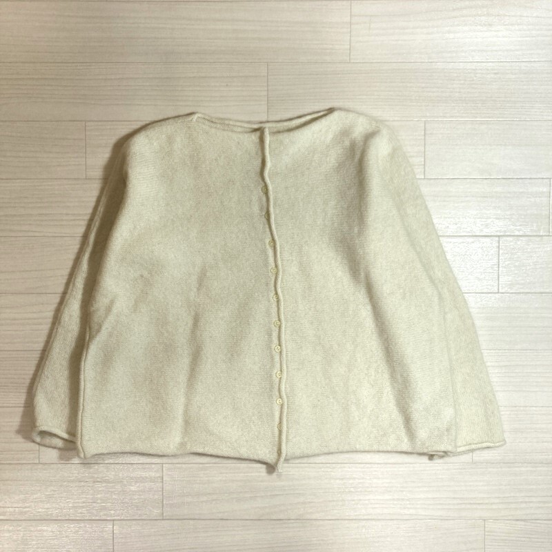 SO/エスオー/横編み 2WAYカーディガン/前後2WAY仕様/ホワイト/ノーカラー/ボタンフロント/フリーサイズ/ワイドシルエット拍卖