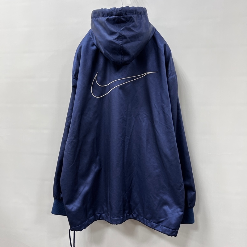 NIKE/ナイキ/00s/両面スウォッシュ刺繍/プルオーバーハーフジップフーデッドジャケット/アノラックジャケット/ネイビー/ゆったりシルエット拍卖
