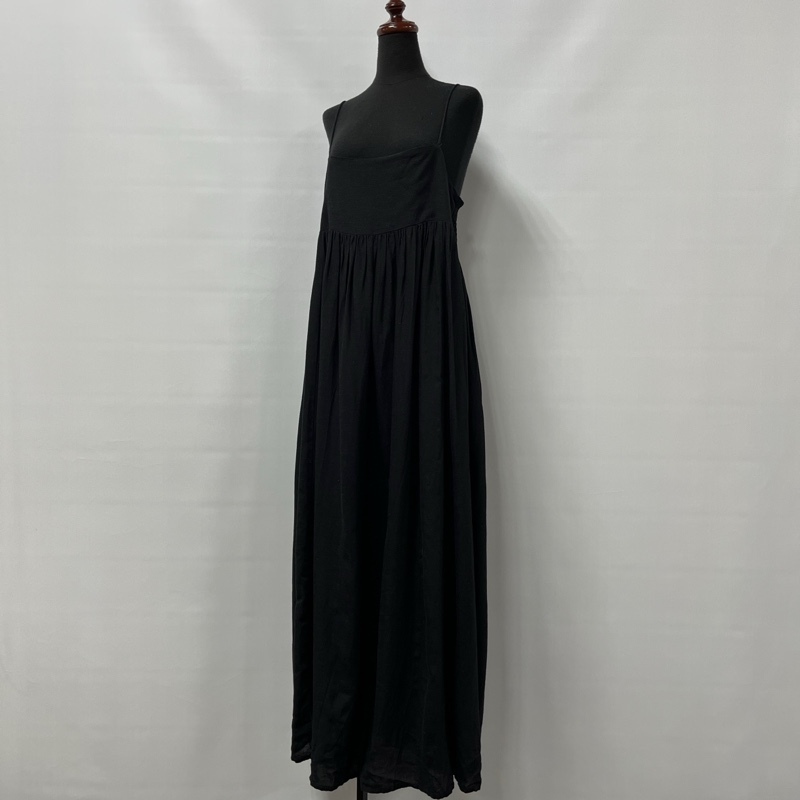 FRAMeWORK/フレームワーク/ベアトップキャミソールワンピース/ブラック/ギャザーデザイン/ロングワンピース/Aラインシルエット拍卖