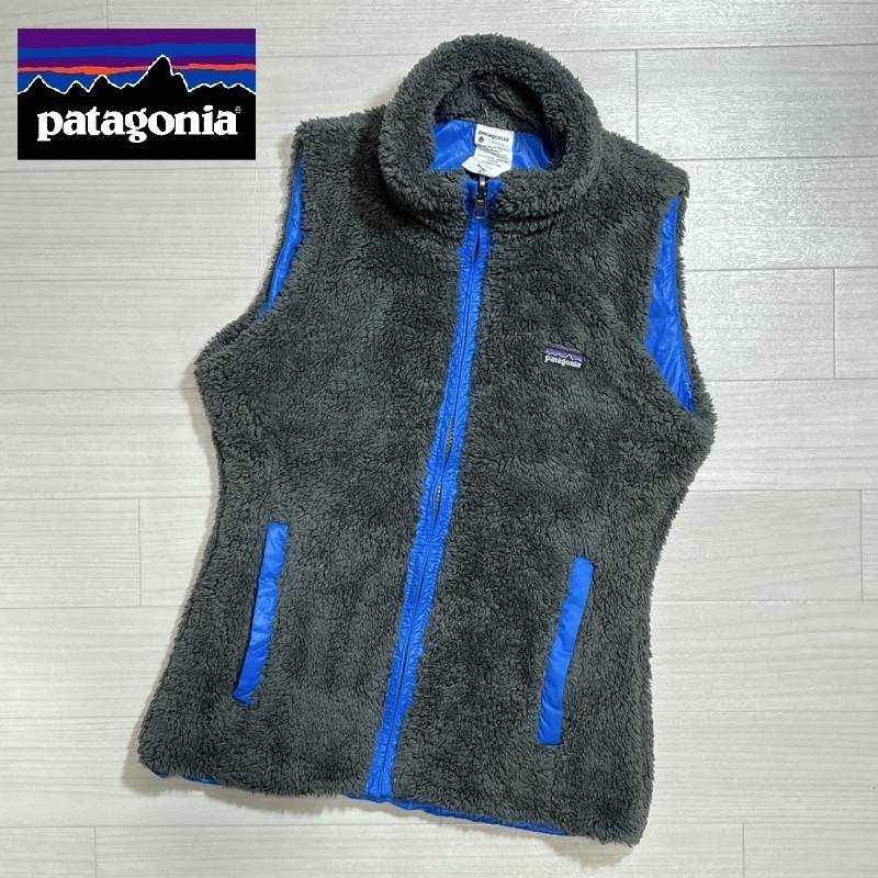 Patagonia/パタゴニア/リバーシブル/ジップアップフリースベスト/ボアフリース×ナイロン/グレー×ブルー/25205FA11拍卖