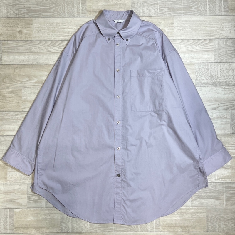 CLANE/クラネ/HUGE SHIRT/ヒュージシャツ/14122-4102/ペールパープル系/オーバーサイズシャツ/ビッグシルエット/ブラウス拍卖
