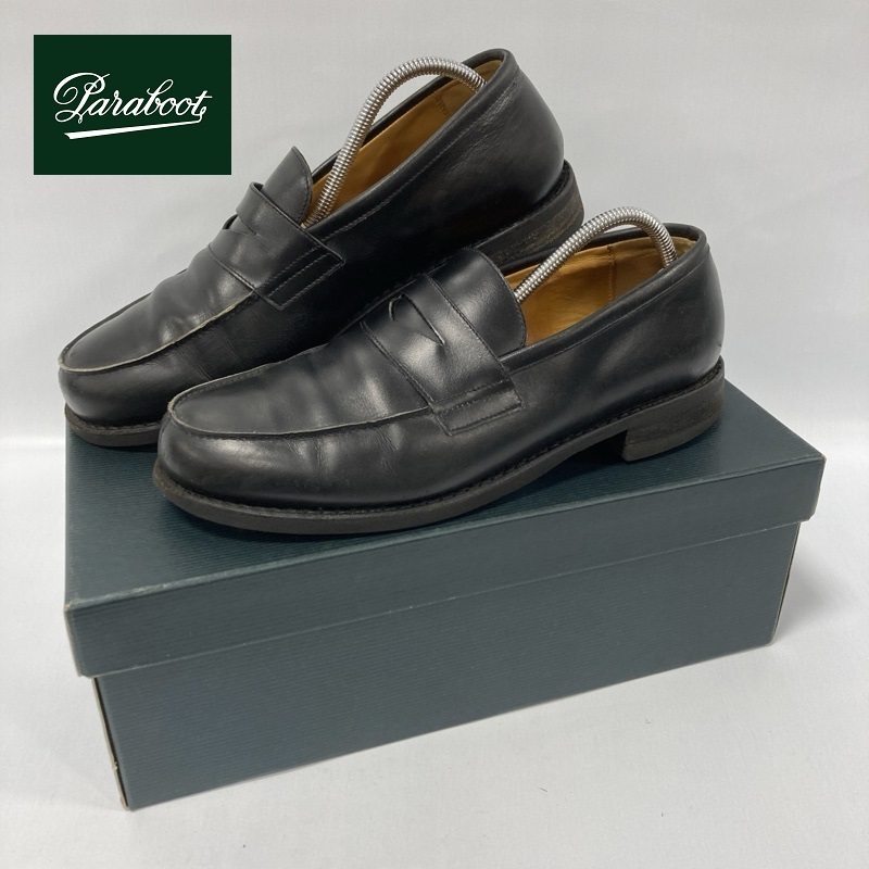 Paraboot/パラブーツ/フランス製/ADONIS/GALAXY FINE/アドニス/コインローファー/ペニーローファー/ブラック/サイズ7拍卖