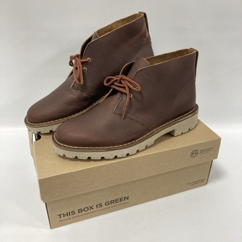 Clarks/クラークス/美品/Overdale Mid/オーバーデール ミッド/Dark Tan Leather/ダークタンレザー/チャッカブーツ/クッションインソール拍卖