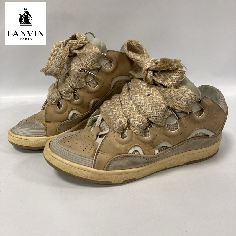 LANVI/ランバン/CURB SNEAKERS/カーブスニーカー/肉厚シュータン×極厚シューレース/ローカットスニーカー/ポルトガル製/サイズ44拍卖