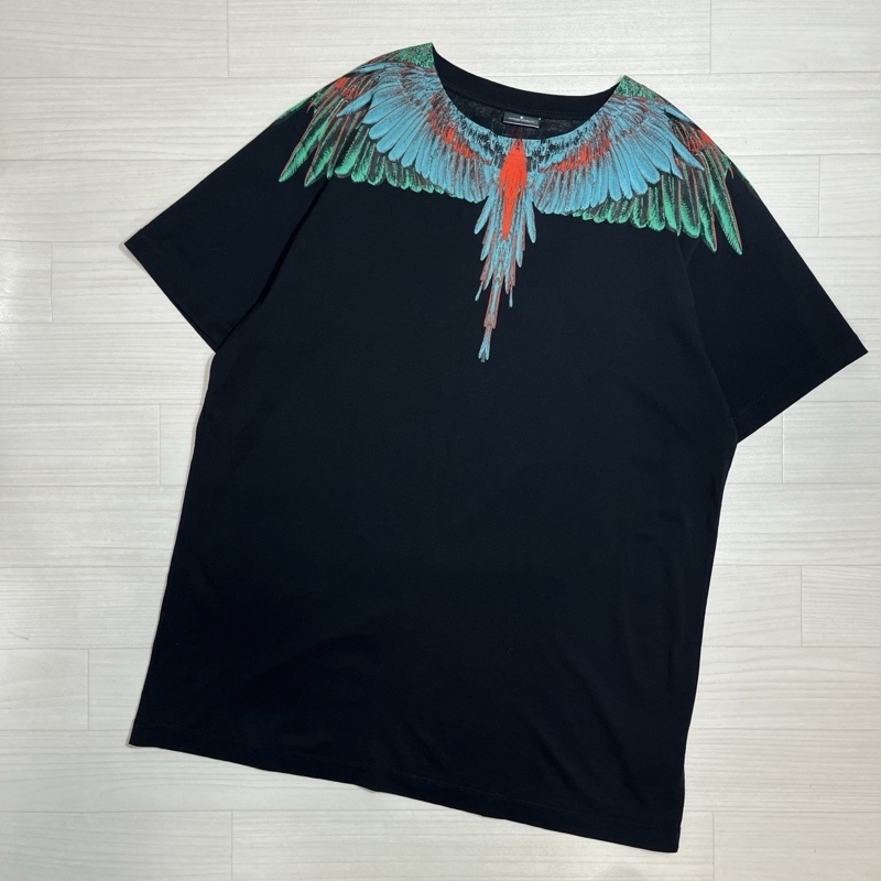 Marcelo Burlon/マルセロ バーロン/フェザープリント Tシャツ/ポルトガル製/CMAA018R20JER005/オーバーサイズ/XXL/イーストランドタグ拍卖