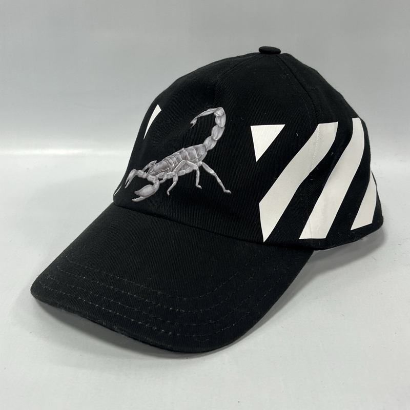 OFF-WHITE/オフホワイト/Scorpion Cap/スコーピオンキャップ/斜めストライプ/サソリプリント/蠍/ブラック/帽子拍卖