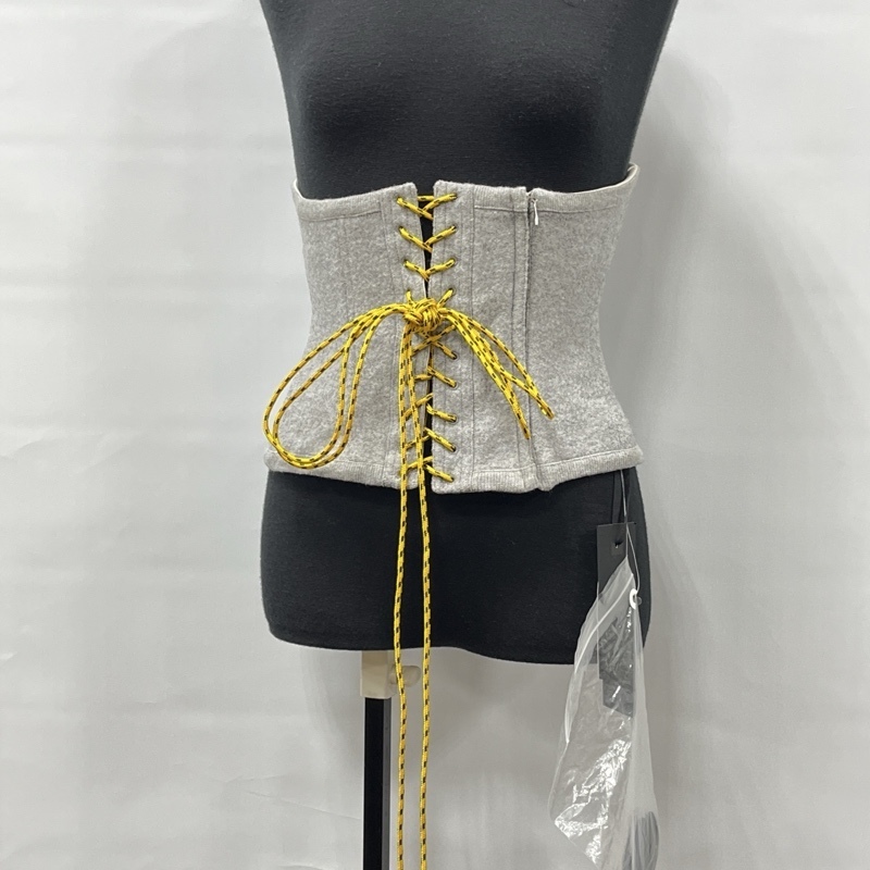 styling/ /スタイリング/kei shirahata/新品タグ付き/フェルトコルセット/グレー/替え紐付き/ファスナー仕様/定価18,700円/フリーサイズ拍卖