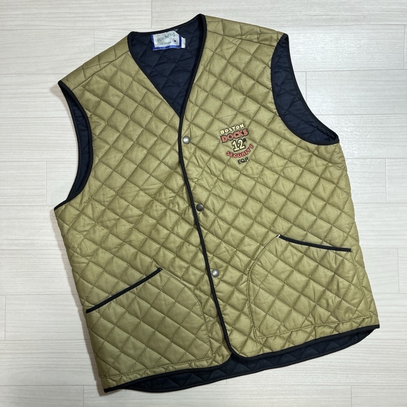 ICEBERG/アイスバーグ/ダイヤモンドキルト/ボタンフロントベスト/BOSTON DOCKS SECURITY/ボストン湾岸警備隊/スナップボタン/カーキ拍卖