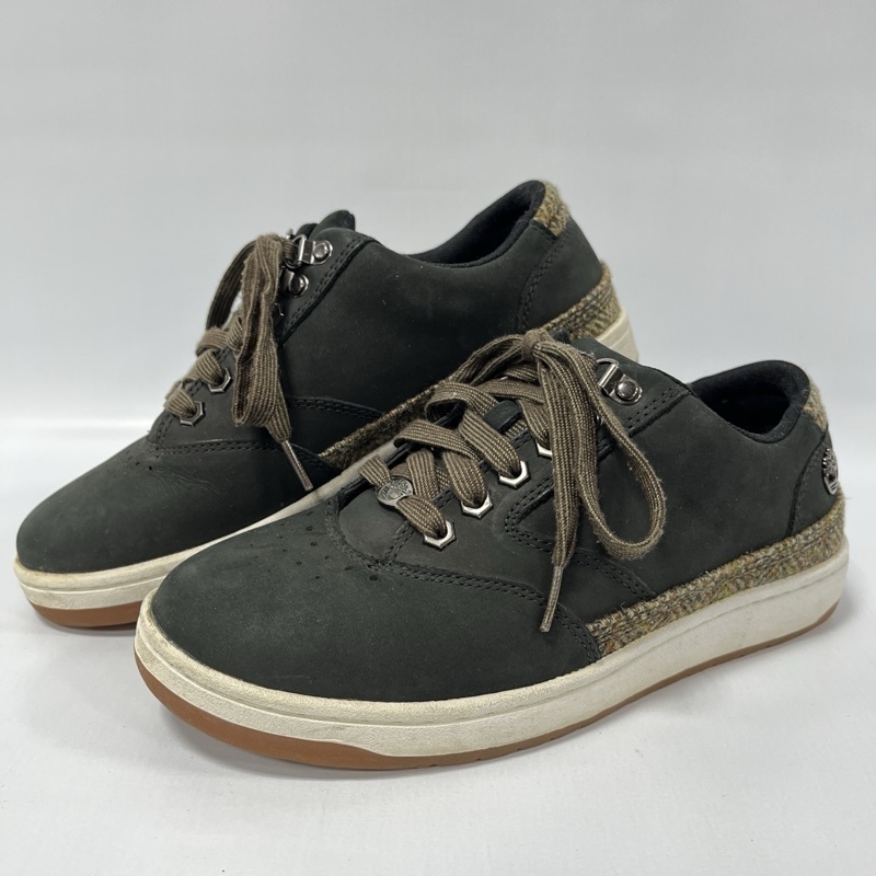 Timberland×Harris Tweed/ティンバーランド×ハリスツイード/ツイード切り替え/ヌバックローカットスニーカー/7W/6443R/ブラック拍卖