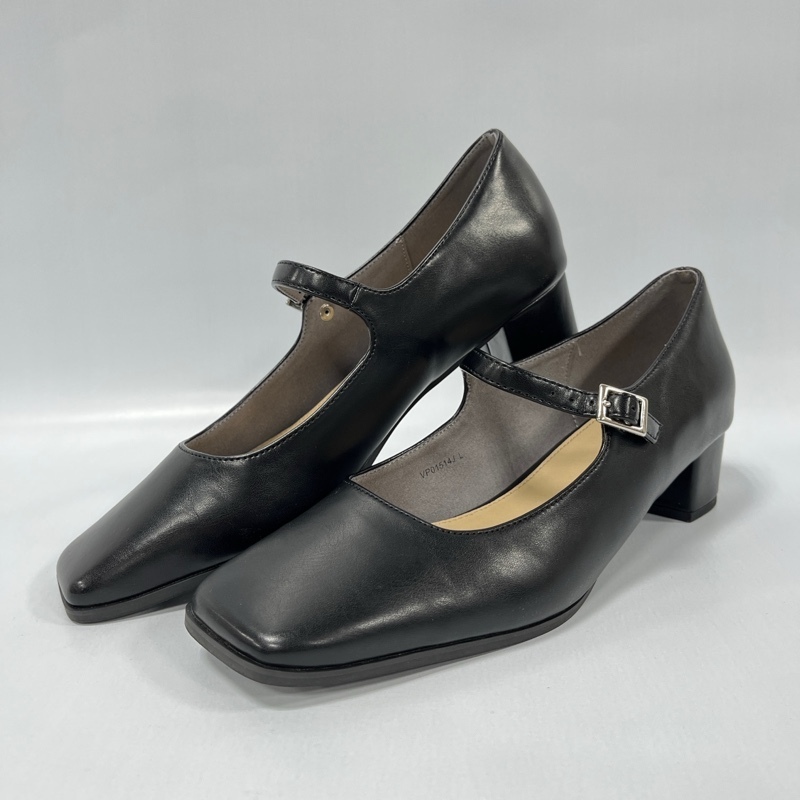 A de Vivre/ア ドゥ ヴィーヴル/晴雨兼用/メリージェーンパンプス/ブラック/スクエアトゥ/ストラップパンプス/Lサイズ/チャンキーヒール拍卖
