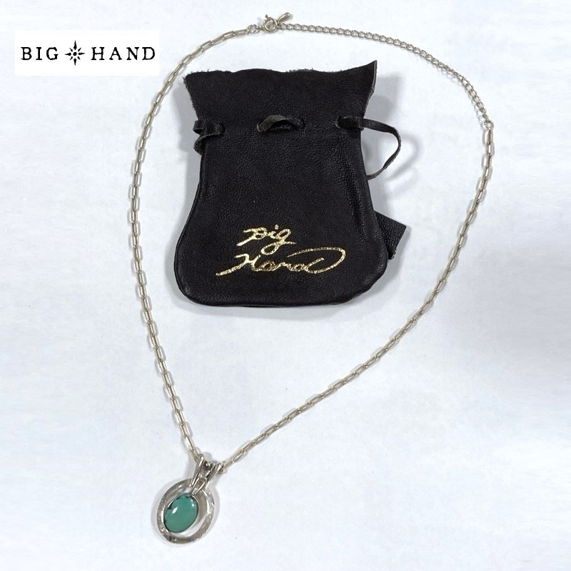 BIG HAND/ビッグハンド/ターコイズ/サークルトップ/シルバーネックレス/ギャランティカード付/2010 No.1998/太陽神/サンシンボル拍卖