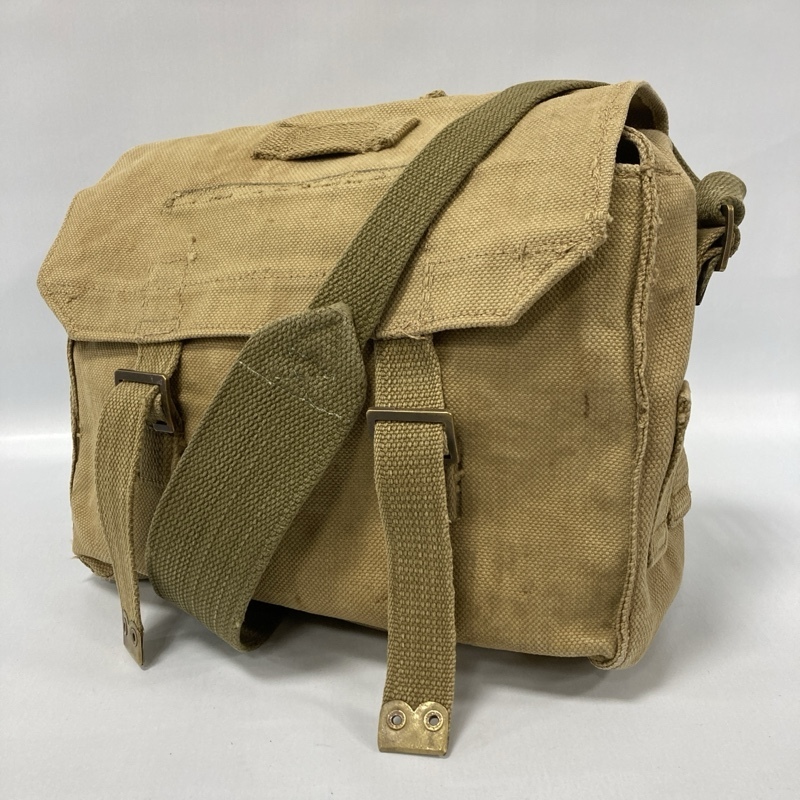 ギリシャ軍/50s/キャンバス ミュゼットバッグ/ブレッドバッグ/フラップショルダーバッグ/メッセンジャーバッグ型/ミリタリー/ビンテージ拍卖
