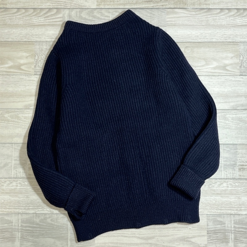 ANDERSEN ANDERSEN/アンデルセン アンデルセン/THE NAVY CREW NECK/5G モックネックウールニットセーター/ネイビー/サムホール拍卖