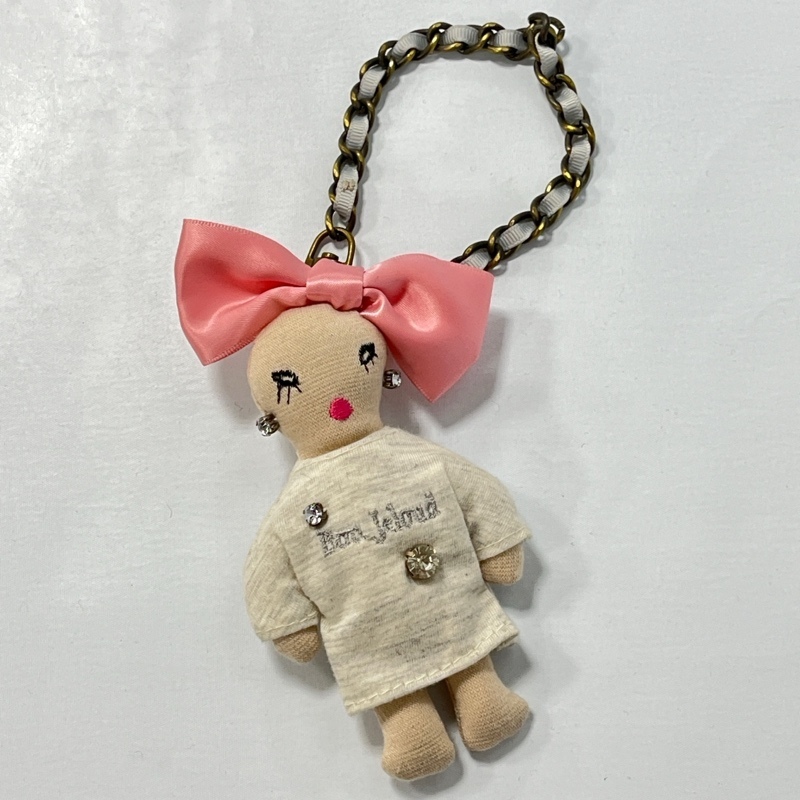 Demodee/デモデ/ドールチャーム/リボン×ビジューデザイン/人形/キーホルダー拍卖