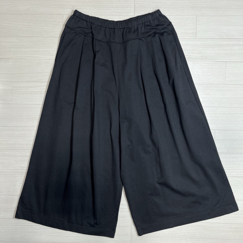 prit/プリット/製品染め/2タック イージーワイドパンツ/ゴムウエスト×ドローコード/チャコール/サイドポケット×2拍卖