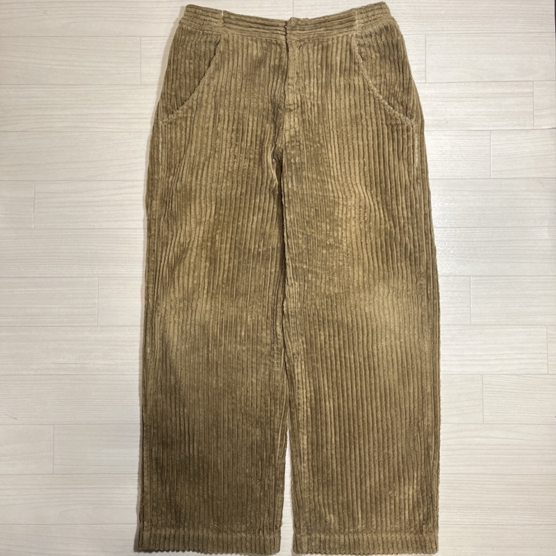 REMI RELIEF/レミレリーフ/極太畝/コーデュロイ ワイドストレートトラウザーズ/ブラウン/ジッパーフライ/ワイドストレートパンツ拍卖