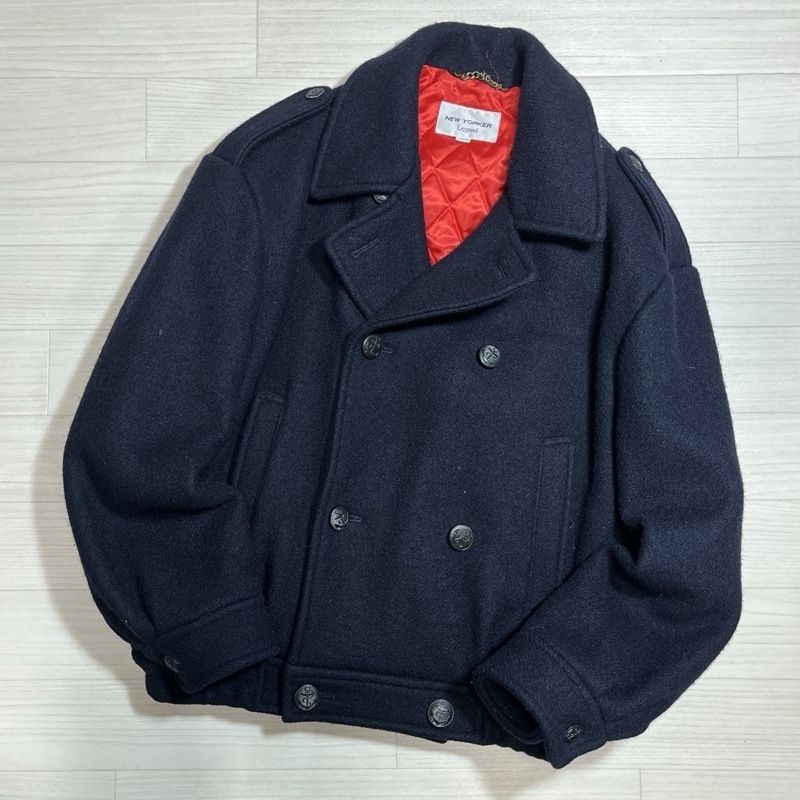 NEW YOKER Legend/ニューヨーカー レジェンド/80s~90s/裏地サテンキルティング/ソフトメルトン/バルーンショートピーコート/ジャケット拍卖