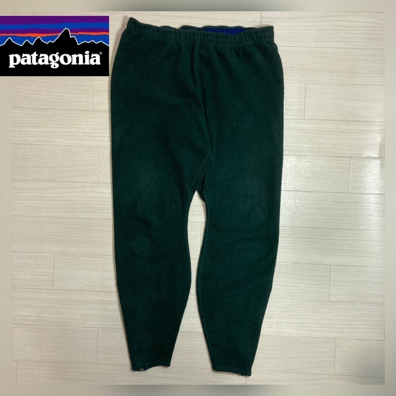 Patagonia/パタゴニア/90s/USA製/フリースパンツ/グリーン/バックジップポケット/裾ジップ/テーパードシルエット/ビンテージ拍卖