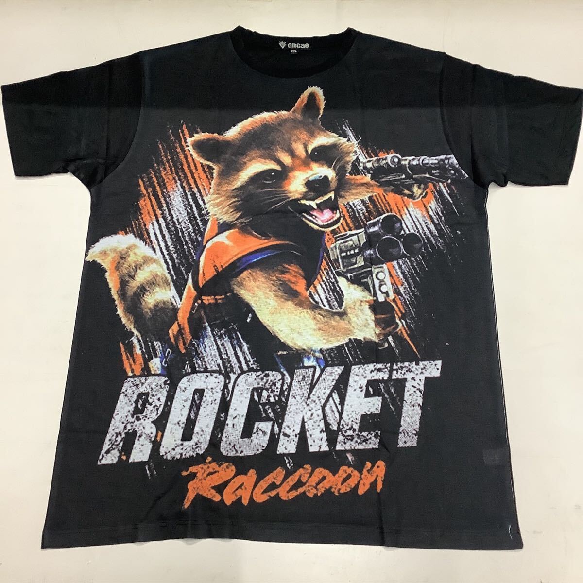 SR12D3 ガーディアンズ・オブ・ギャラクシー Tシャツ XXLサイズ 24 ロケット GUARDIANS OF THE GALAXY ROCKET 半袖Tシャツ 黒 拍卖