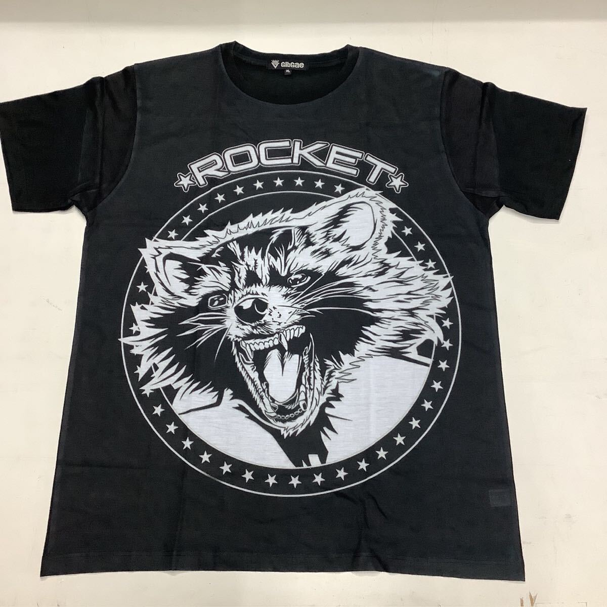 SR12C4 ガーディアンズ・オブ・ギャラクシー Tシャツ XLサイズ 28 ロケット GUARDIANS OF THE GALAXY ROCKET 半袖Tシャツ 黒 拍卖