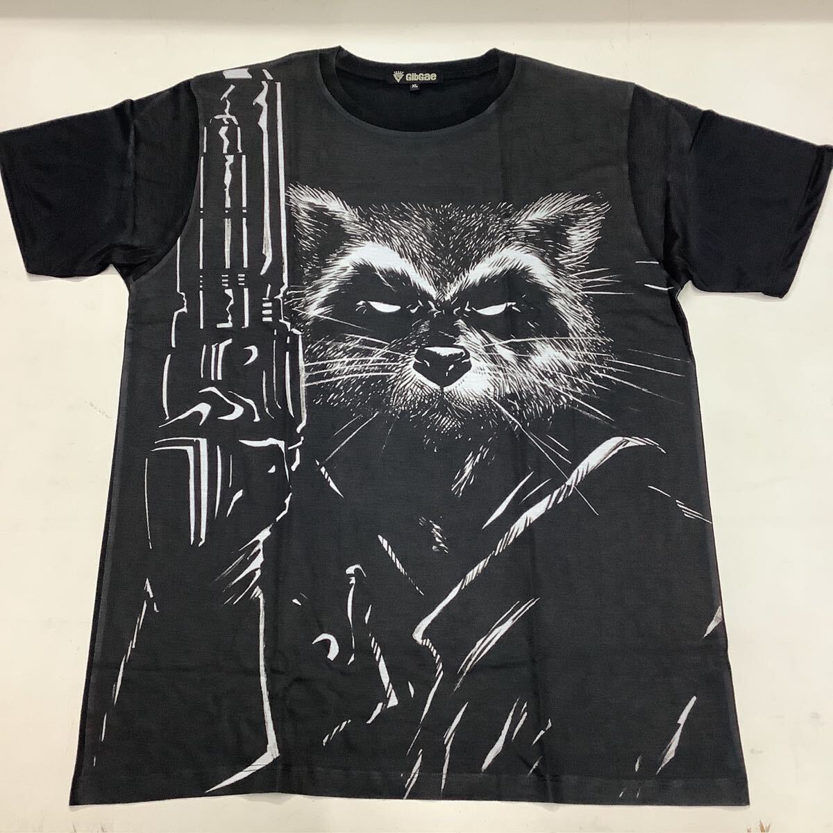 SR12C4 ガーディアンズ・オブ・ギャラクシー Tシャツ XLサイズ 30 ロケット GUARDIANS OF THE GALAXY ROCKET 半袖Tシャツ 黒 拍卖